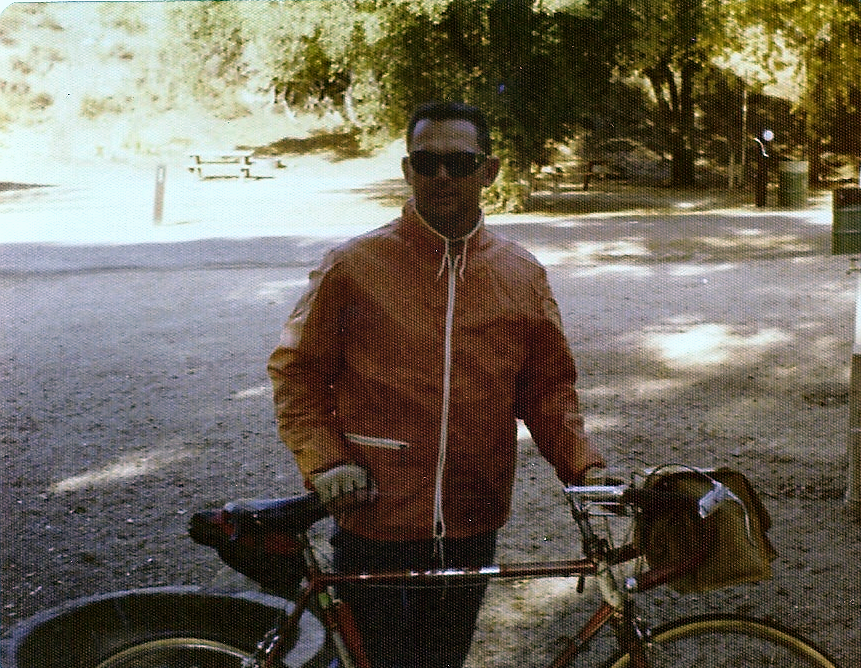 Tom with one of his bicycles.