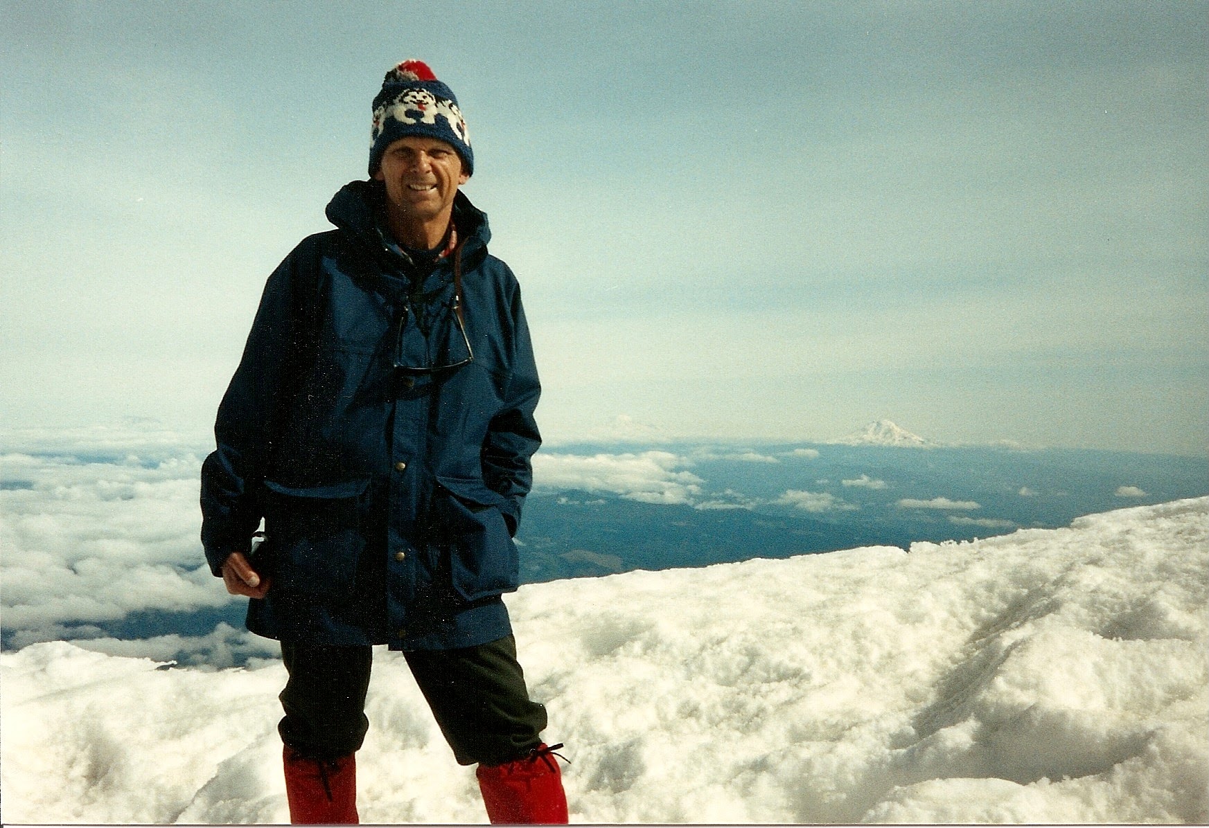 Tom on the snow-covered mountain.