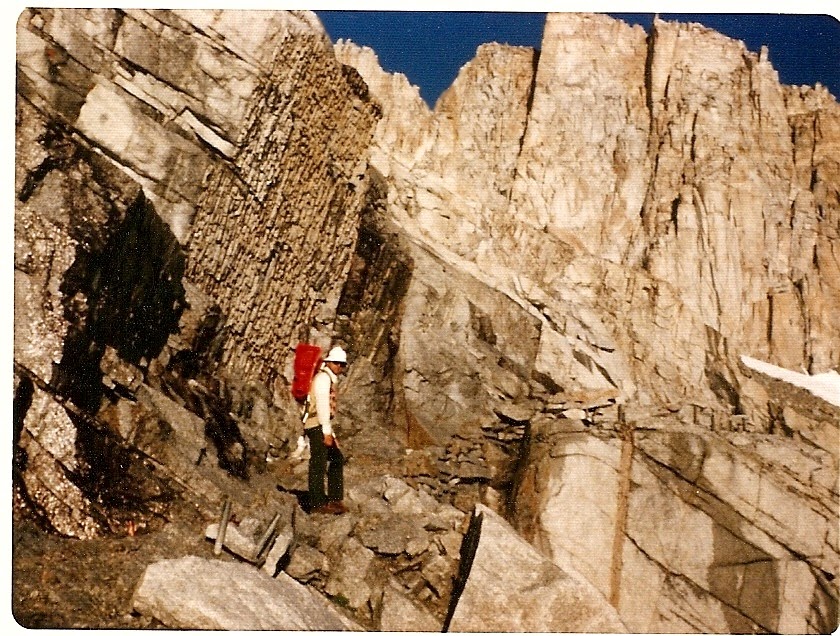 Tom climbing on Mount Whitney.