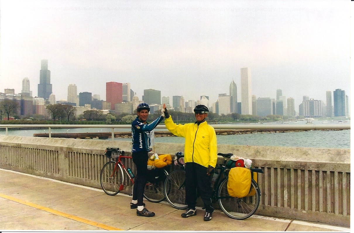 Skyline of Chicago in the background, we were there.
